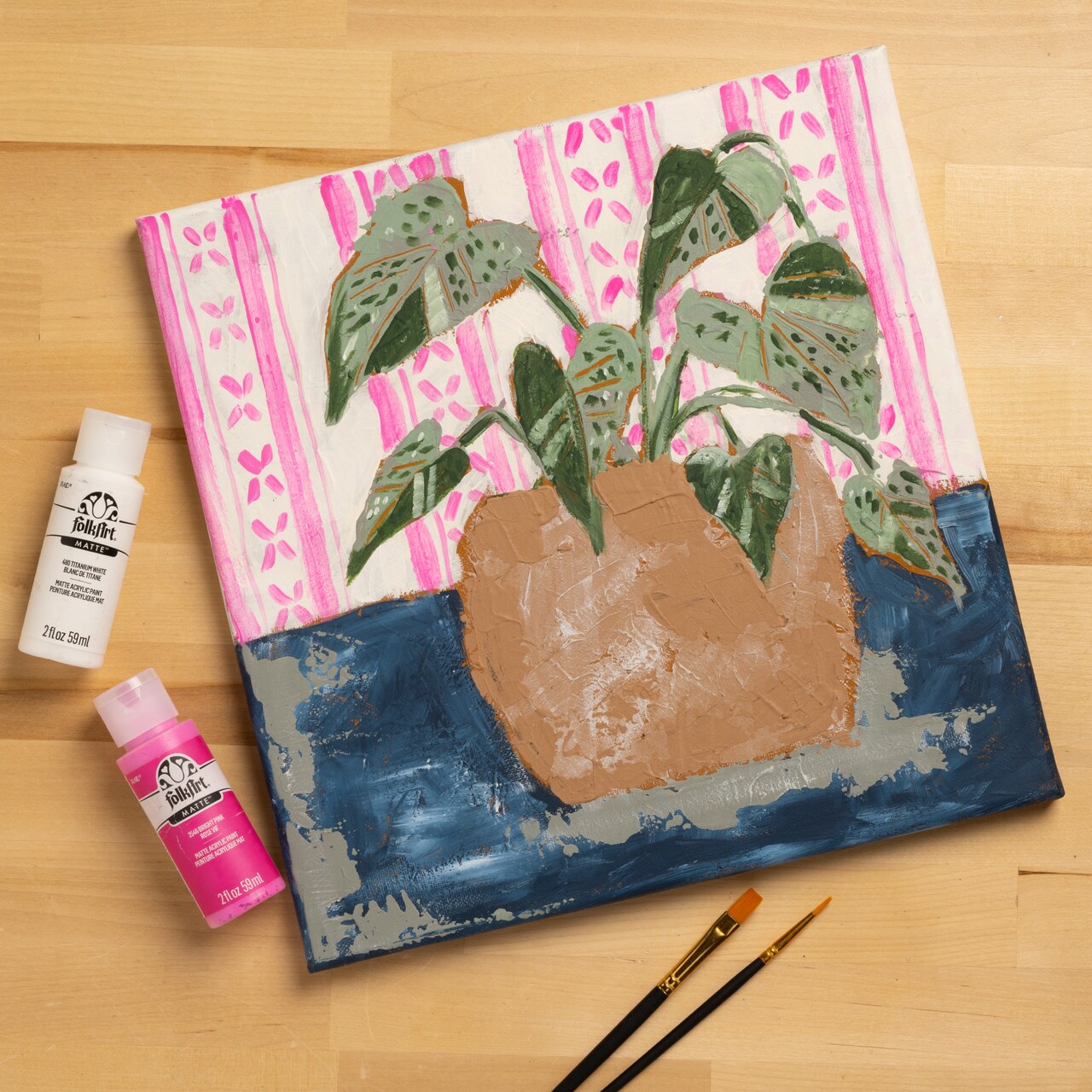 Plant in a Terra Cotta Pot with FolkArt® Acrylics